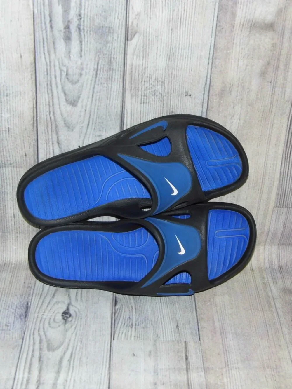 NIKE Y2K First String Black/Blue Slide Sandals Mens Size 11